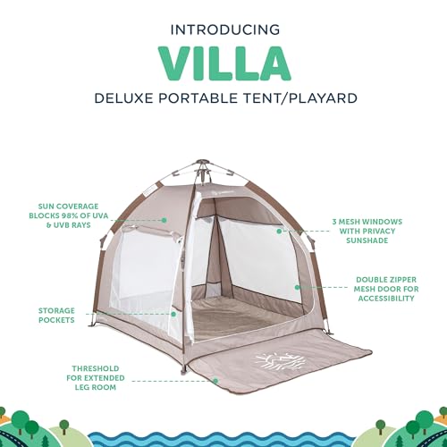Image of Baby Delight Go with Me Villa Portable Tent and Playard | Kids Tent and Playhouse | Indoor and Outdoor | Sandstone