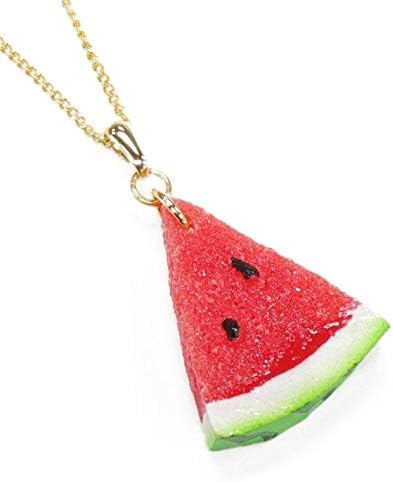Amazon ネックレス ゴールド 食品サンプル スイカ 三角 ミニチュア ネックレス 通販