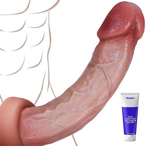 Realistic Thick Dildo Sex Toys, 8 Inch No-Balls Design for Deeper Insertion, Larger Head for G-Spot Anal Play, Suction Cup Dildo, Soft Liquid Silicone Big Dildos, Adult Sex Toys for Man Women Govosaa