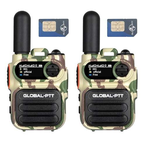 globalptt Advanced Walkie Talkie 2-Pack with Sim Cards 4G Connectivity