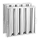 VEVOR Commercial Hood Filter, 19.5W x 19.5H Inch Range Hood Filters, Stainless Steel Restaurant Range Hood Baffle Filter for Grease Rated Commercial Kitchen Exhaust Hoods, 4 Grooves, Pack of 2