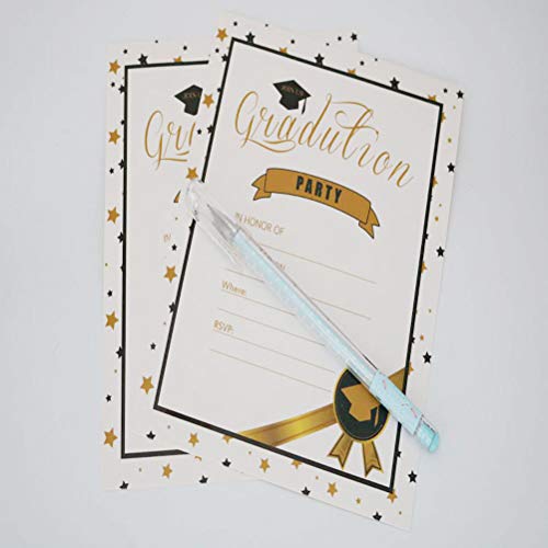 VALICLUD 12 cartões de convites de festa de formatura para o ensino médio ou universitário