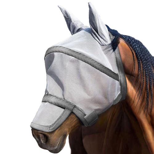 Harrison Howard Maskology Supreme Nylon Framework Micro-Woven Material UV-Proof Horse Fly Mask Grey-Cob - image 4