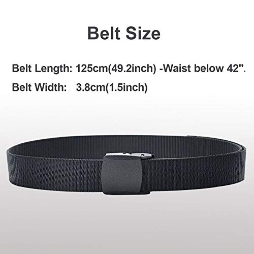 Image of WYuZe 2 Pack Nylon Belt Outdoor Military Web Belt 1.5 inch Men Tactical Webbing Work Belts for Men