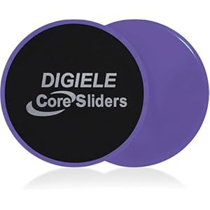 DIGIELE Discos Deslizantes, 2 Core Sliders Fitness, Sliders Ejercicio de Doble Cara y Glide Discos Vírgenes para Uso en Pisos, Yoga Pilates Core – Entrenamiento de Cuerpo Completo y Acondicionado