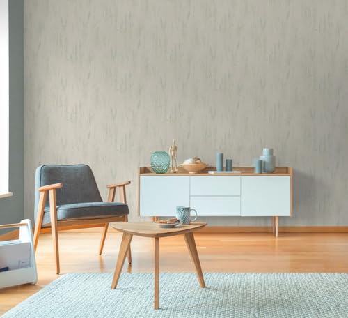 Papel pintado floral Profhome textura premium no tejido gris blanco-grisáceo 7