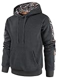 Picture of Leidowei Men's Camo Outfitter Fleece Hoodie Pullover Long Sleeve Casual Sweatshirt with Pocket Charcoal Heather XXXL
