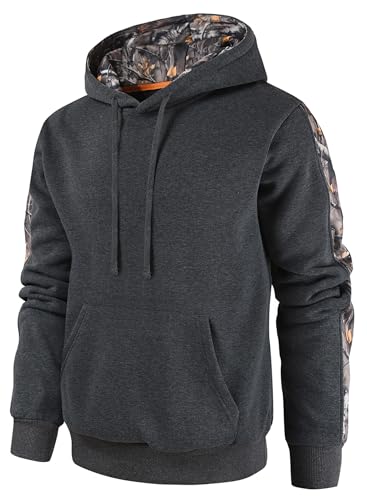 Leidowei Men's Camo Outfitter Fleece Hoodie Pullover Long Sleeve Casual Sweatshirt with Pocket
