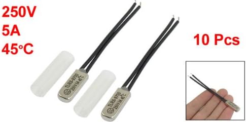 sourcing map 10 Pcs TLRS-9700 45C NC Temperature Control Switch Thermostat Bimetal Disc, Silver,black - Image 3