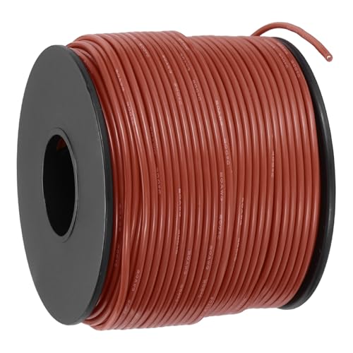 QUARKZMAN 20 AWG Cable De Silicona Flexible 61m/200ft, Cable Eléctrico De Cobre Estañado Calibre 20 Resistente A Alta Temperatura 200 Celsius/392 Fahrenheit Para Cableado De Modelos, Marrón
