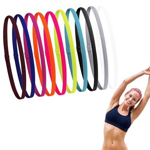 10 Stück Haarband Sport Jungs – Rutschfestes Stirnband Kinder...