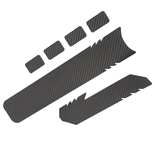Cinta de protección para cuadro de bicicleta plplaaoo, estilo fibra de carbono, de cuero sintético, antiarañazos y antifricción, 6 piezas miniatura 3