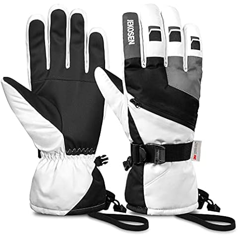 Beyond Your Thoughts Ski Gloves Mens Womens Waterproof Touchscreen Snowboard Gloves Snow Cold Weather Winter Keep Warm Gloves White Large Cover