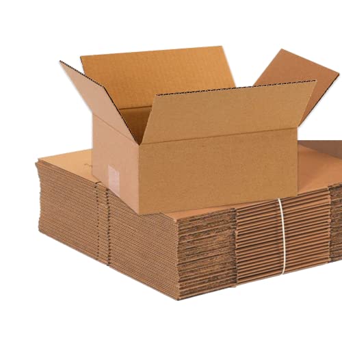 Image of BOX USA 10 x 9 x 4 Corrugated Cardboard Boxes, Flat 10 inchL x 9 inchW x 4 inchH, Pack of 25 | Shipping, Packaging, Moving, Storage Box for Home or Business, Strong Wholesale Bulk Boxes