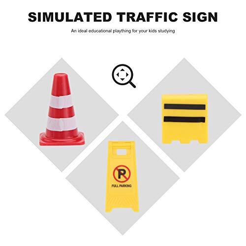 Toyvian 1Set Play Traffic Signs, Street Road Signs Playset Perfect For Car & Train Set For Kids, Kids Road Signs Toy Traffic Cones Mini Roadblocks Toyset Educational Toys #TOP7