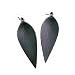 Genuine Leather Earrings/Handmade/Black Earrings/Leather Leaf Earrings/Feather Earrings/Statement Earrings/Gift/Long Earrings / 3.5x1.25"