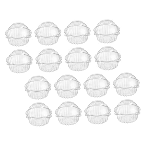 FUNOMOCYA 50pcs Portable Cake Storage Boxes Transparent Cake Carrier Containers for Fresh Keeping for Cupcakes Muffins and Pastries Reusable and Easy to Clean