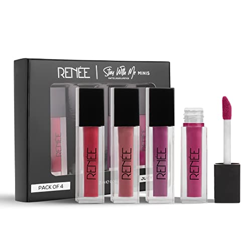Image of RENEE Stay With Me Mini Matte Lip Color Juicy Berries 2ml Each| Long Lasting, Light Weight & Non Transfer Formula| Water & Smudge Proof
