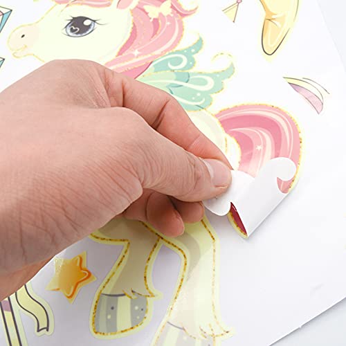 Glow In The Dark Stars And Unicorn Wall Decals, Glowing Castle Moon And Rainbow Stickers, 174 Pcs Luminous Ceiling Decor For Kids Bedroom, Great Wall Decor For Girls And Boys Gift #TOP4
