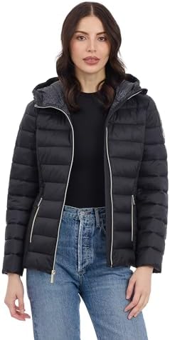 Michael Kors Womens Packable Puffer Jacket, Lightweight Down Alternative Down Alternative Coat