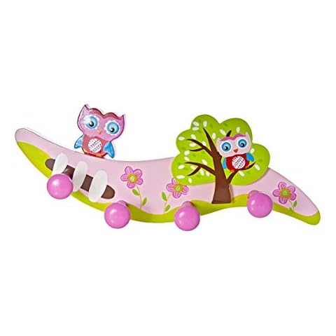 Kinder Wandhaken Kleiderhaken Rosa Eule für Mädchen Kinderzimmer Cover