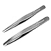 Produktbild BESTOPE Pinzette Set Tweezers mit Schrägpinzette und Spitze-Pinzette aus Rostfreies Edelstahl Pinzette für Gesichtshaarentferner Augenbrauen Zupfen usw. (2 Stücke)