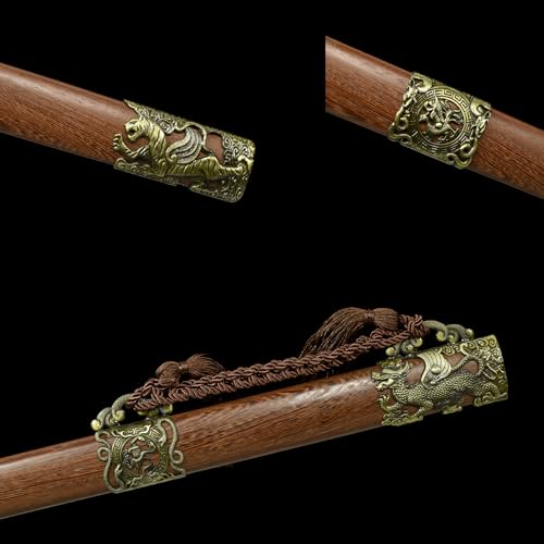 LQSMX sword Handgemachte Holz Lange Schwerter, Zweihändiges Schwert, einhändiges Schwert, Sammlung/Rollenspiel (B)