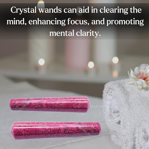 Image of Rhodonite Crystal Wand - Smooth Crystal Wand for Energy Healing, Chakra Balancing, Meditation and Home Decor - Crystals and Healing Stones for Gift
