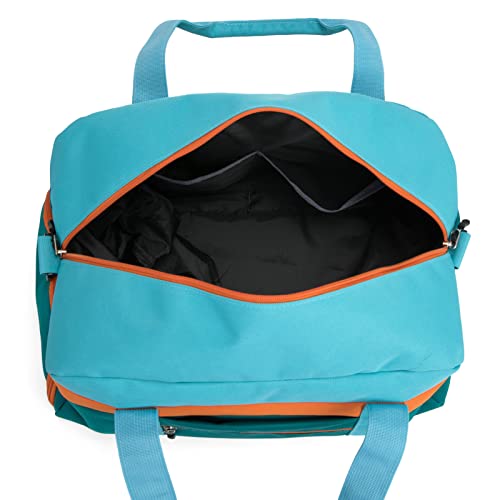 HawLander Kids Duffle Bag for Boys or Girls, Fit School Practice, or Overnight Travel (Blue Green)3