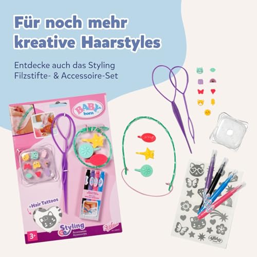 BABY Born Creation 830550 BABY born Sister Styling Head Meerjungfrau - Drehbarer Frisierkopf mit elektronischer Brause und Haar-Accessoires für die Badewanne Bunt