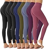 High Waisted Leggings for Women-Soft Opaque Slim&Tummy Control Pants for Yoga Running Casual Dressy- One/Plus Size. (8 Pack Black3+Navy+Olive+Gray+Vitntage Violet+Old Rose, Plus Size (US 12-24))