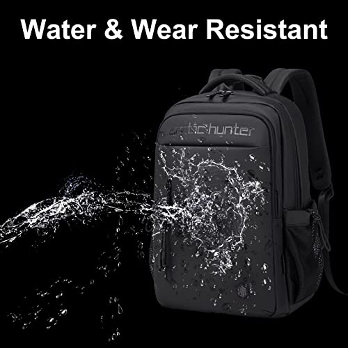 ah arctic hunter Laptop Backpack for Men 21L fit 15.6-inch Laptop Travel Backpack with 10.9-inch Tablet Compartment, Polyester Leather Business Backpack, Zipper Pocket Water-resistant Office Backpack