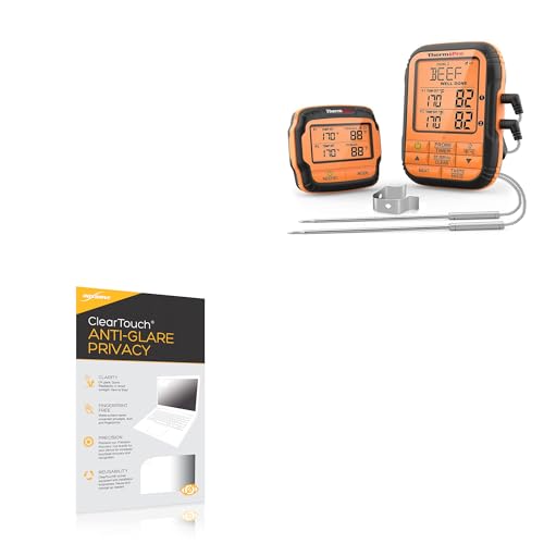 BoxWave Screen Protector Compatible with ThermoPro TP28x - ClearTouch Anti-Glare Privacy (2-Pack), Privacy Screen Protector Flexible Film Anti-Glare