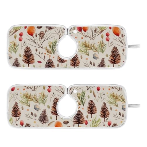 FULUHUAPIN 2 Pack Seamless Kitchen Faucet Splash Catcher Absorbent Mat, Polyester Sponges Machine Washable Quick Dry Drying Mat, Sink Accessories 23'' x 5'' 20323995