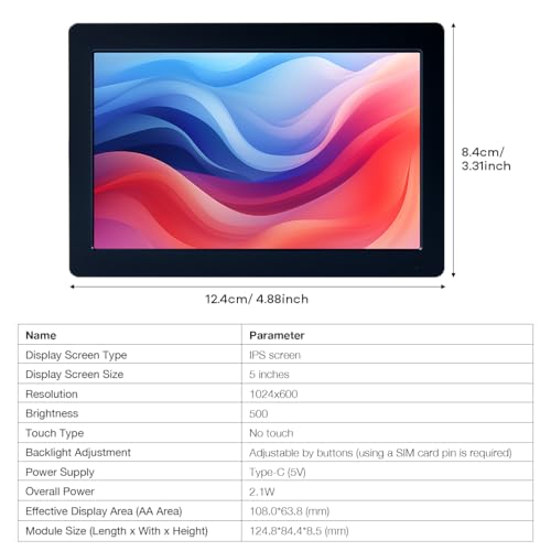 Image of Hosyond 5 Inches USB C Mini Monitor 1024x600 IPS LCD Screen Type C Secondary Screen Display for PC Laptop Windows