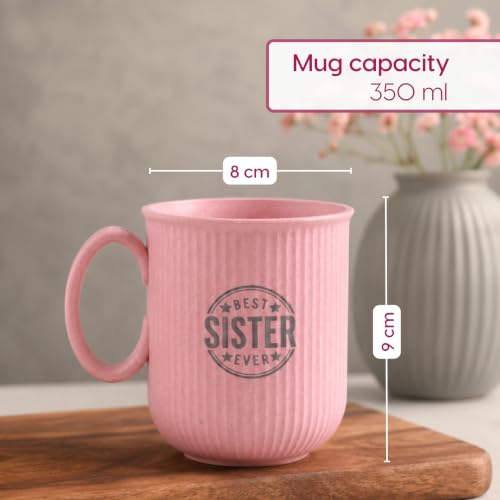 Image of Eha Earth Friendly Return Gift for Sister Made with Rice Husk | Set of 1 | Rakhi Gift for Sister | Printed Mug | Rakhi Hamper | Gift for Rakshabandhan