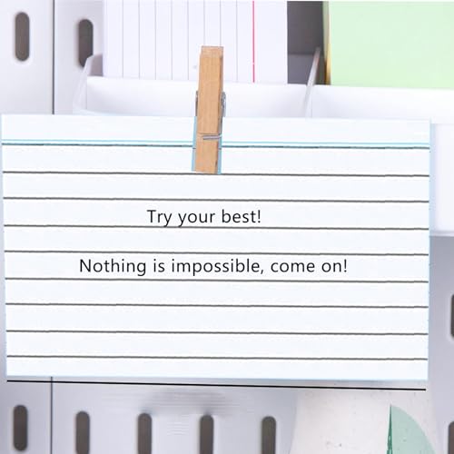 Fhlbestyu Karteikarte A7, 500 Stücke, 7,4 x 10,5 cm Linierte Karteikarte für Mark, Rezeptaufzeichnung, Hinterlasse eine Nachricht, Unterwegs Vokabel Lernen (Weiß)