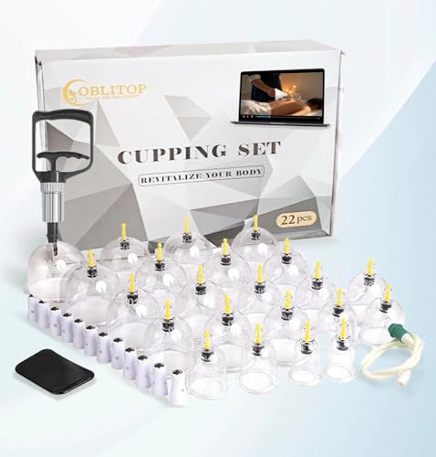 OBLITOP V2.0 Ensemble de 22 ventouses pour homme et femme Grande taille V2.0 pour soulager les douleurs musculaires du dos 22-V04