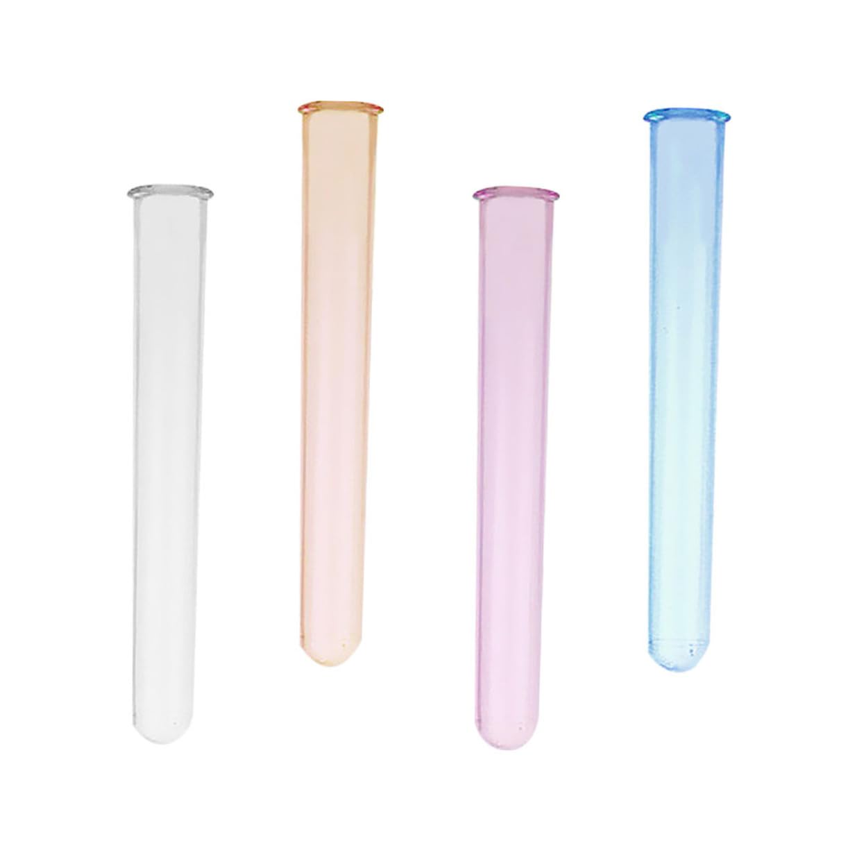 SOESFOUFU 4pcs Acrylic Test Tube Cocktail Test Tubes Test Tube Vases Round Bottom Test Tubes Test Tubes with Caps Mini Test Tubes Liquid Storage Containers Laboratory Test Tubes Plastic