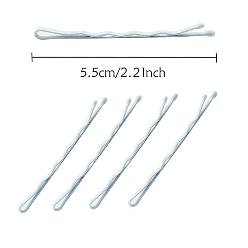 Miniatura 5 de YINGFENG Pinzas blancas para cabello, 220 unidades, 2.2 pulgadas, estilo ondulado, pinzas de pelo blanco a granel con caja de almacenamiento,