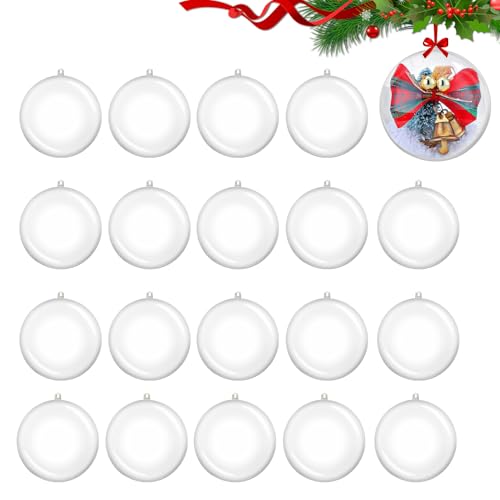 Clear Fillable Christmas Baubles 20 PCS 5cm Hanging Ornament Balls