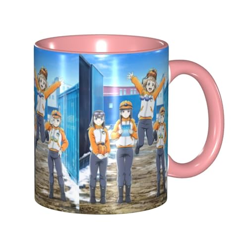 宇宙よりも遠い場所 セラミックマグカップ 食器 大容量コーヒーカップ 330ml 耐熱 おしゃれなマグカップ オフィスホーム用 プレゼントに最適 再利用可能 ギフト 男女兼用 Pink