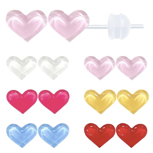 Image of Plastic Earrings for Sensitive Ears Flower Studs for Women