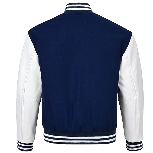 Image of Varsity Jacket Baseball Letterman Jacket- Wool and Leather Premium Quality Unisex Basketball Jacket