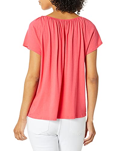 Michael Stars Women's Aubrey Flutter Sleeve Top, Teaberry, Extra Small #TOP1