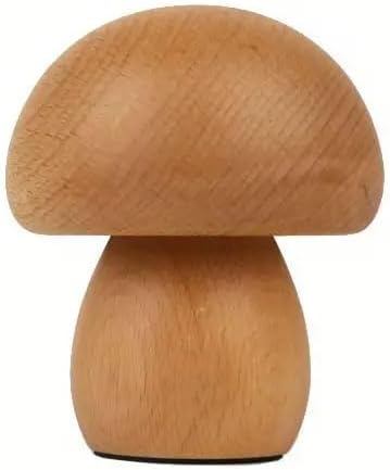 YIEONSHION LED Creative Wooden Desk lamp, Creative Home Decoration Desk lamp, Bedroom Bedside Night lamp, dimmable LED Mushroom lamp, Unique and Minimalist lamp Gift for Girls