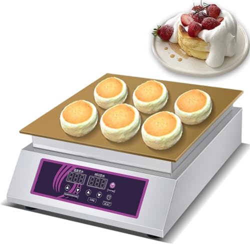 Japanese Souffle Pancake Maker, Non-Stick Electric Griddle with 60-240℃ Temp Control, Stainless Steel Doublehead for Perfect Pancakes & Snacks,Singlehead