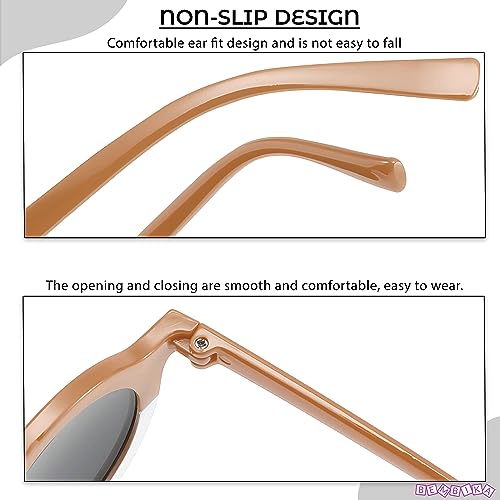 Image of Bembika Fashionable Sunglasses for Kids Baby Girls and Baby Boys, Stylish Eyewear for Kids Dual Color Design Glasses for Kids Fancy Style Goggles - (Brown)