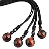 Nupuyai Red Tiger's Eye Round Gemstone Bead Pendant Necklace for Women Men, Protection Healing Crystal Pendant with Adjustable Cord #4