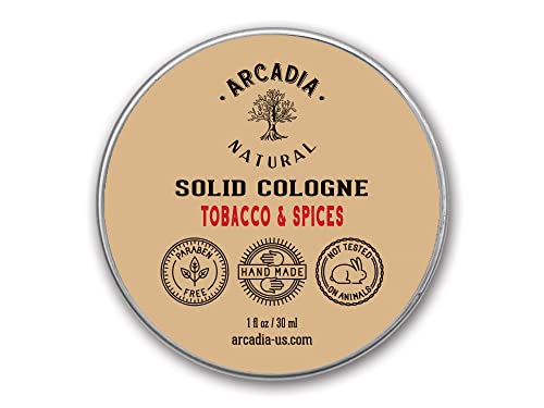 Tobacco and Spices (Solid Cologne) - Handcrafted with natural oils and butters, Vegan and alcohol-Free cologne